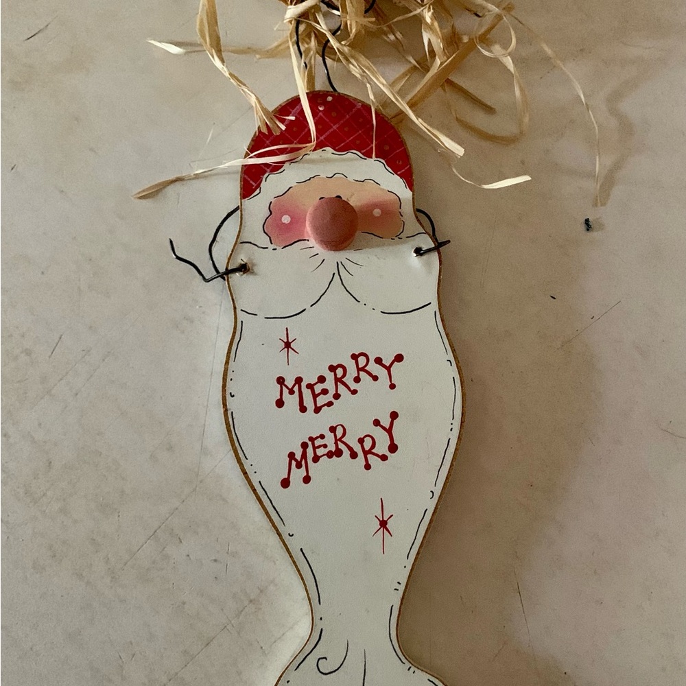 Red and White Santa Holiday Ornament